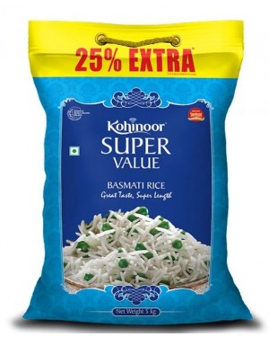 Kohinoor super value rice 5+25%extra